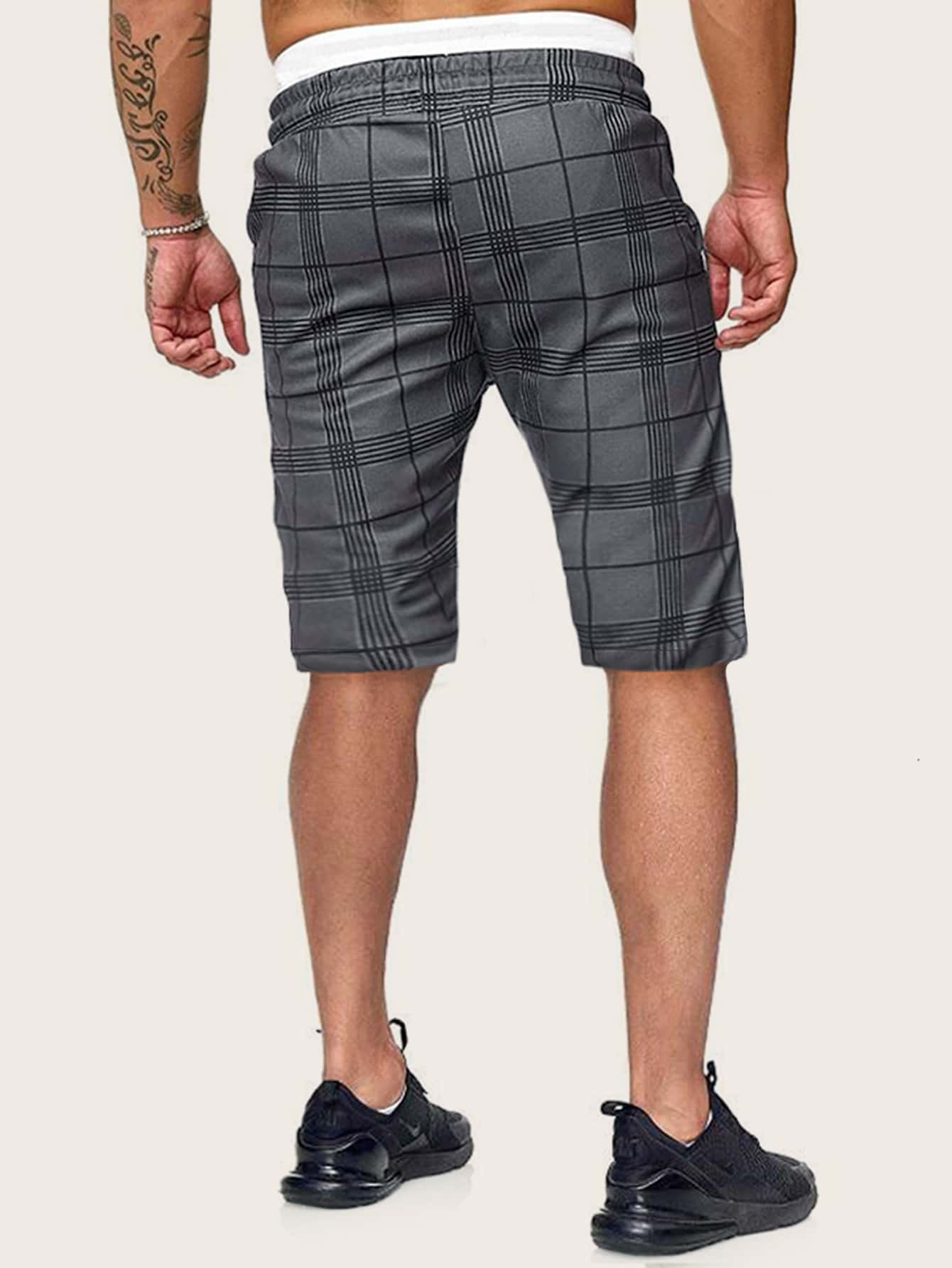 Manfinity Men Plaid Drawstring Waist Shorts SHEIN UK