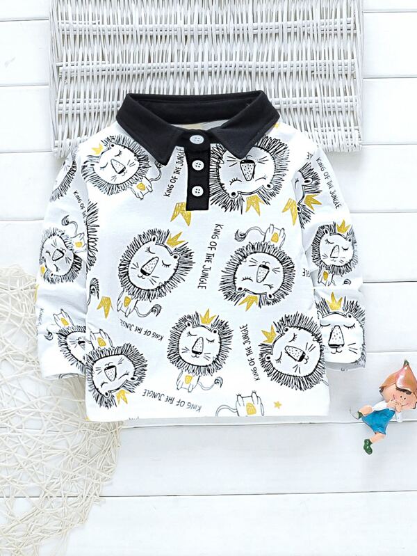 Boys lion polo shirt