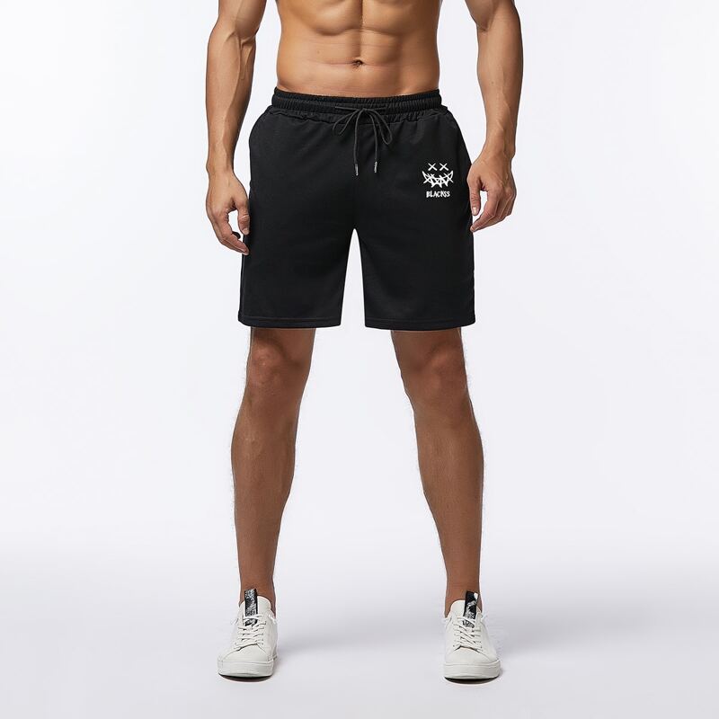 

Guys Letter Graphic Drawstring Shorts, Black