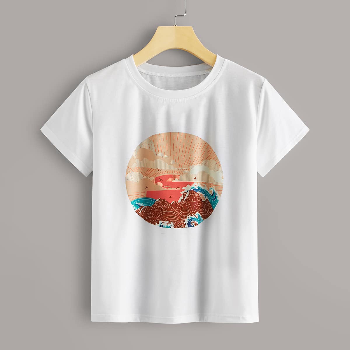 

Graphic Print White Tee