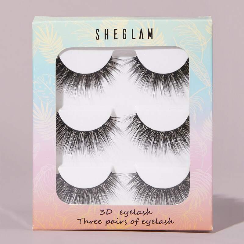 

3pairs Thick Fake Eyelashes, Black
