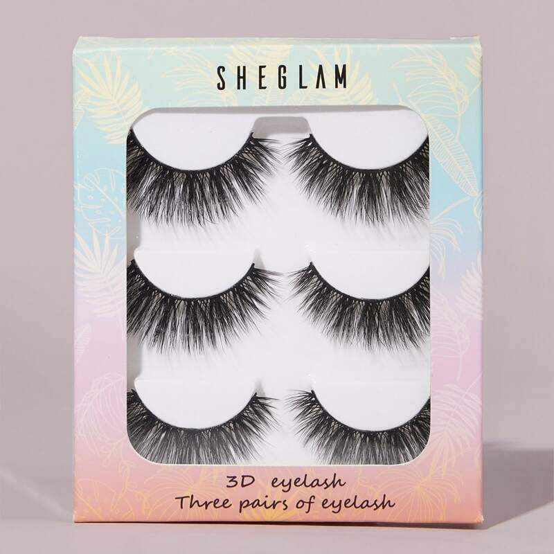 

3pairs Thick Fake Eyelashes, Black