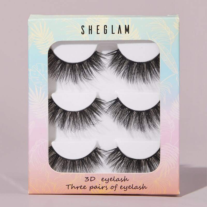 

3pairs Thick Fake Eyelashes, Black