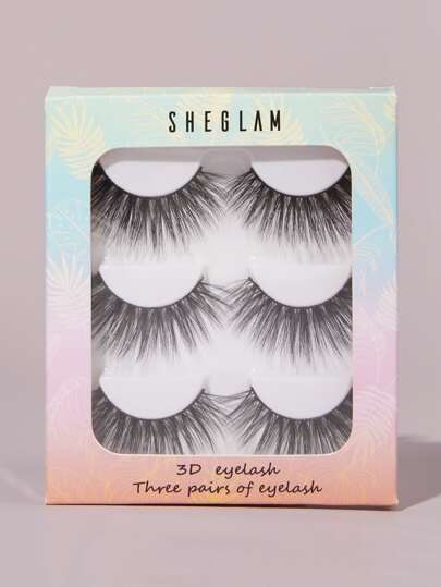3pairs Thick Fake Eyelashes