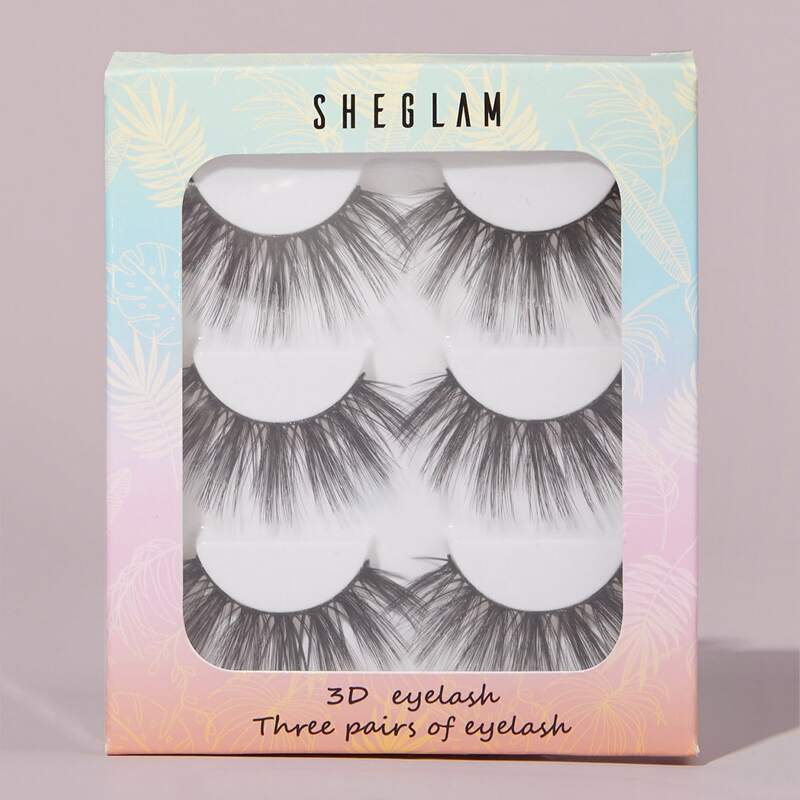 

3pairs Thick Fake Eyelashes, Black