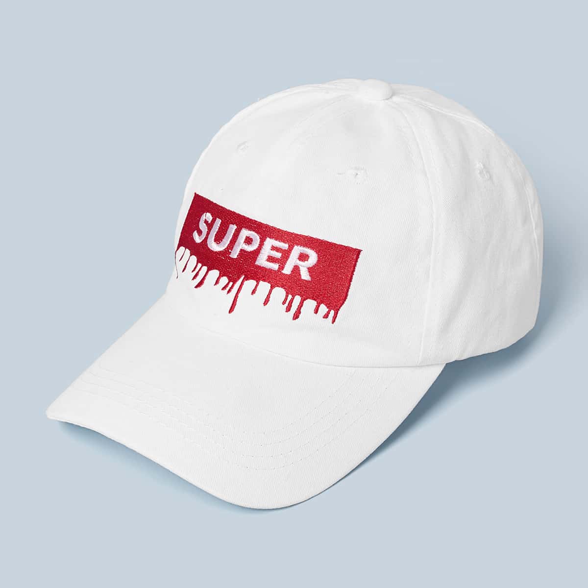

Letter Embroidery Baseball Cap, White
