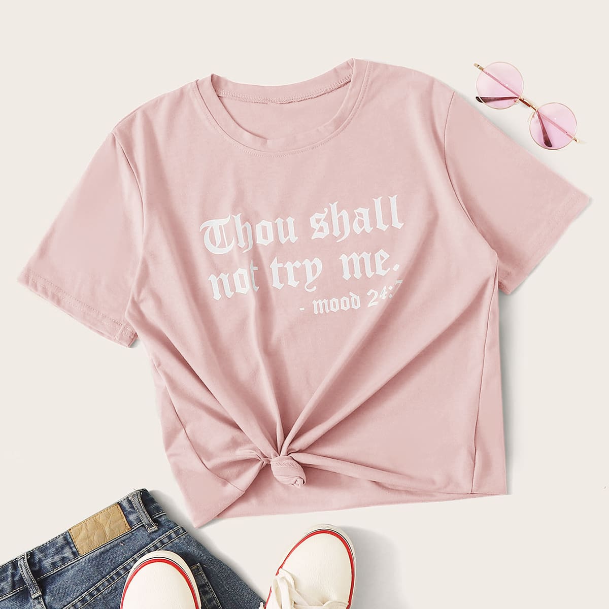 

Letter Graphic Tee, Pink