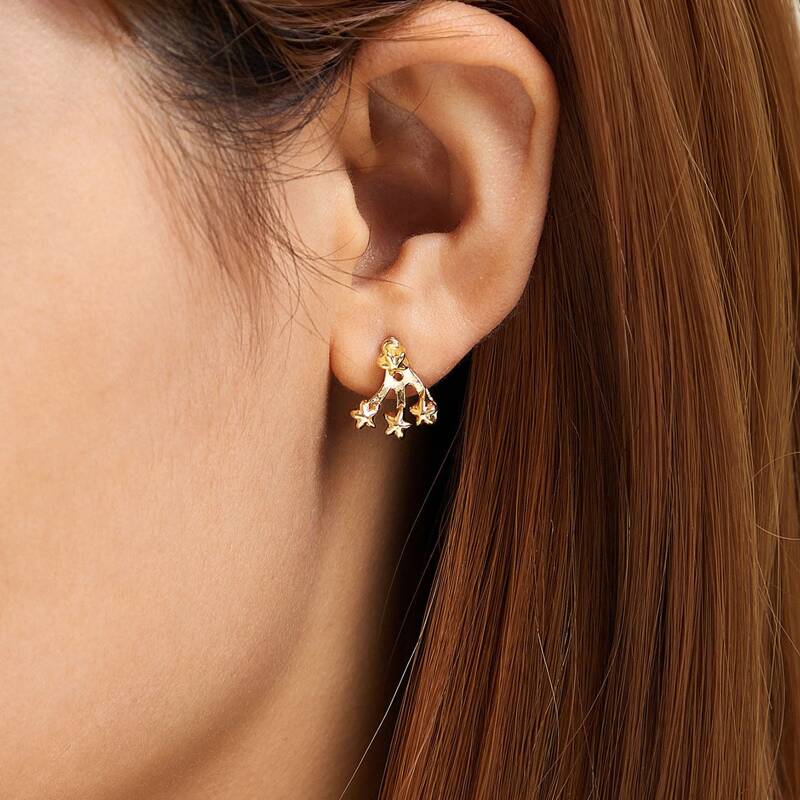 

1pair Star Decor Earring Jackets, Gold