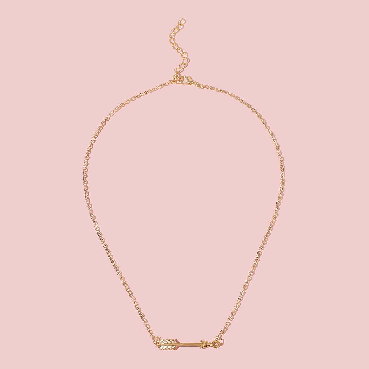 

1pc Arrow Charm Necklace, Gold