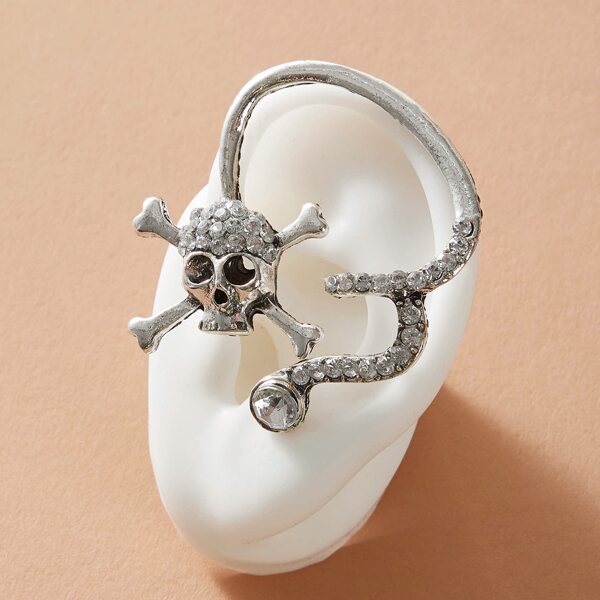 

Серьги-альпинисты со стразами 1шт, Серебряные