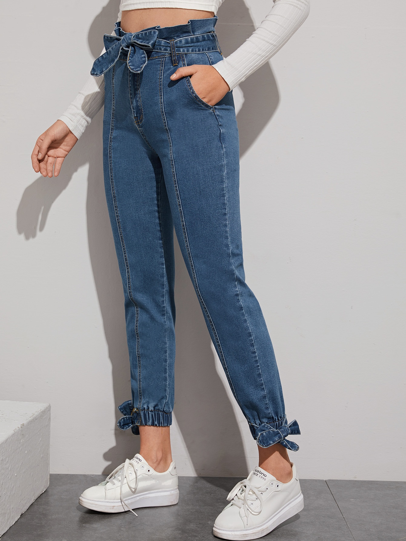 Paper Bag Waist Jogger With Belt | SHEIN