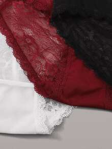 3pack Floral Lace Mesh Panty Set - Multicolor - View 5