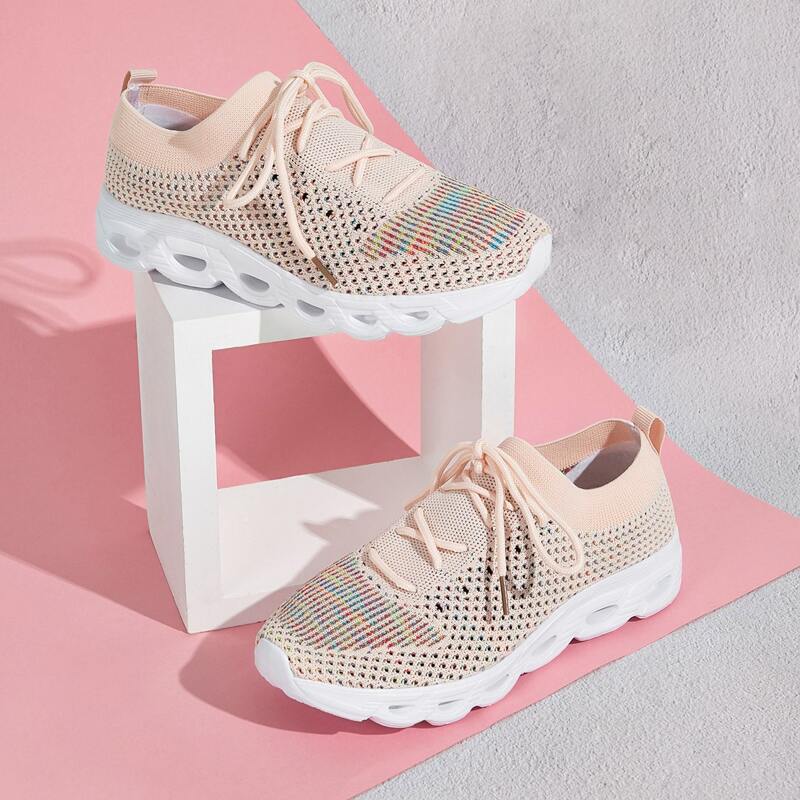 

Lace-up Front Wide Fit Sneakers, Nude