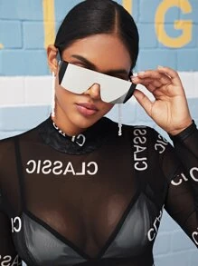 1pc Women/Men's Fashionable Rimless Square Large Frame Rivet Vintage Casual Simple Hip-Hop Street Style Fashion Glasses For Leisure Travel Beach Accessories For Women Glasses Shades For Summer Beach Vacation,Outdoor,Travel - Silver - View 8