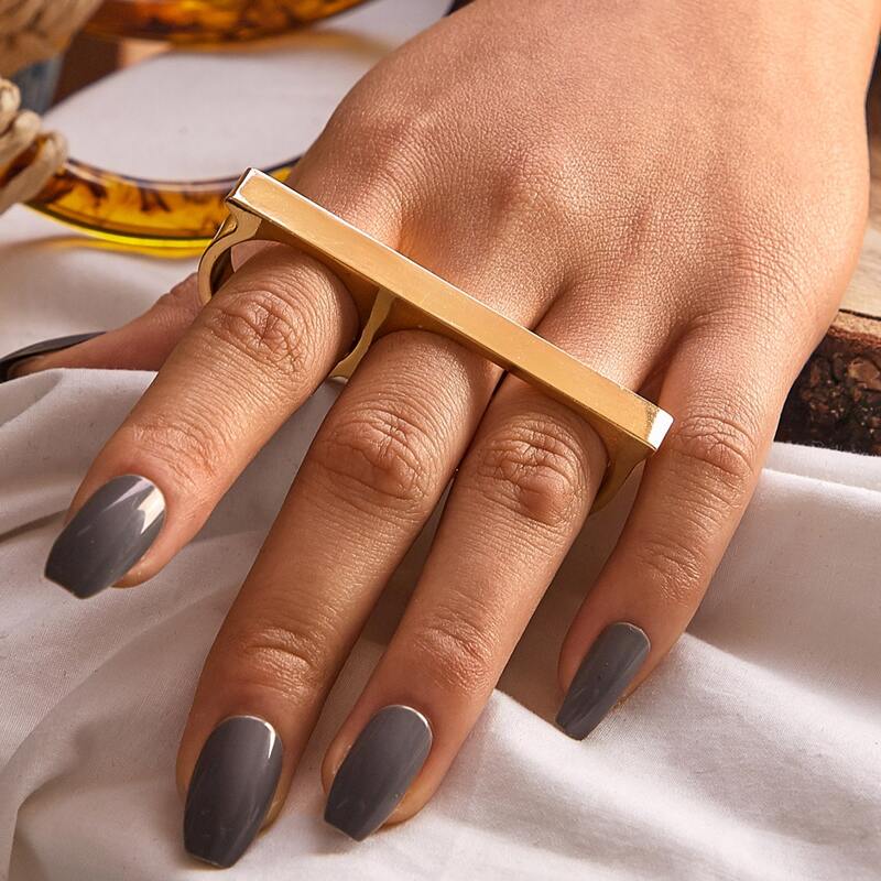 

1pc Simple Finger Ring, Gold