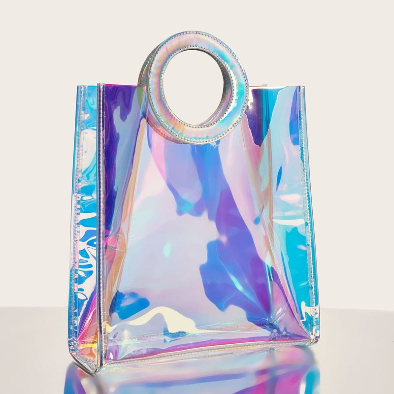 

Holographic Satchel Bag, Multicolor
