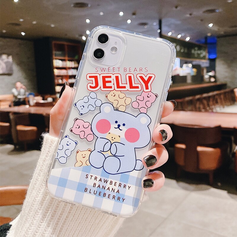 

Cartoon Bear & Slogan Graphic iPhone Case, Multicolor