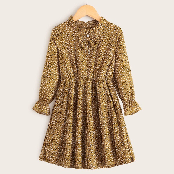 

Toddler Girls Allover Print Frill A-line Dress, Multicolor