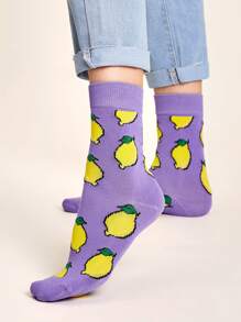 1pair Fruit Pattern Socks - Multicolor - View 2