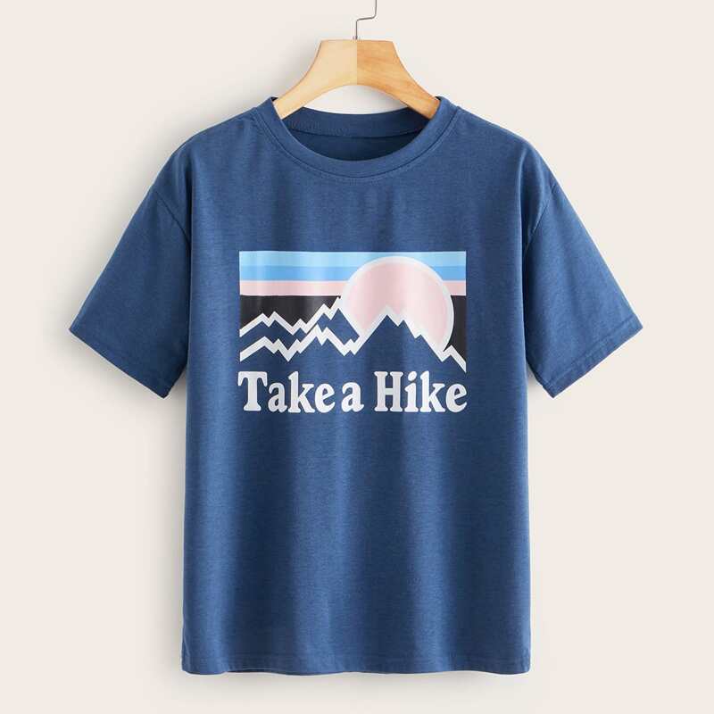

Slogan Graphic Tee, Blue