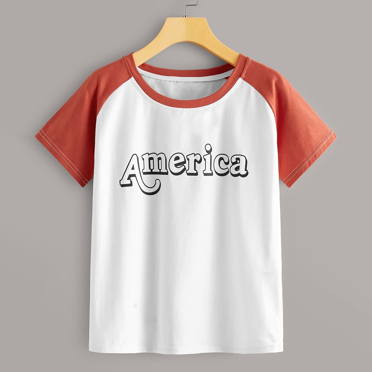 

American Graphic Colorblock Tee, White