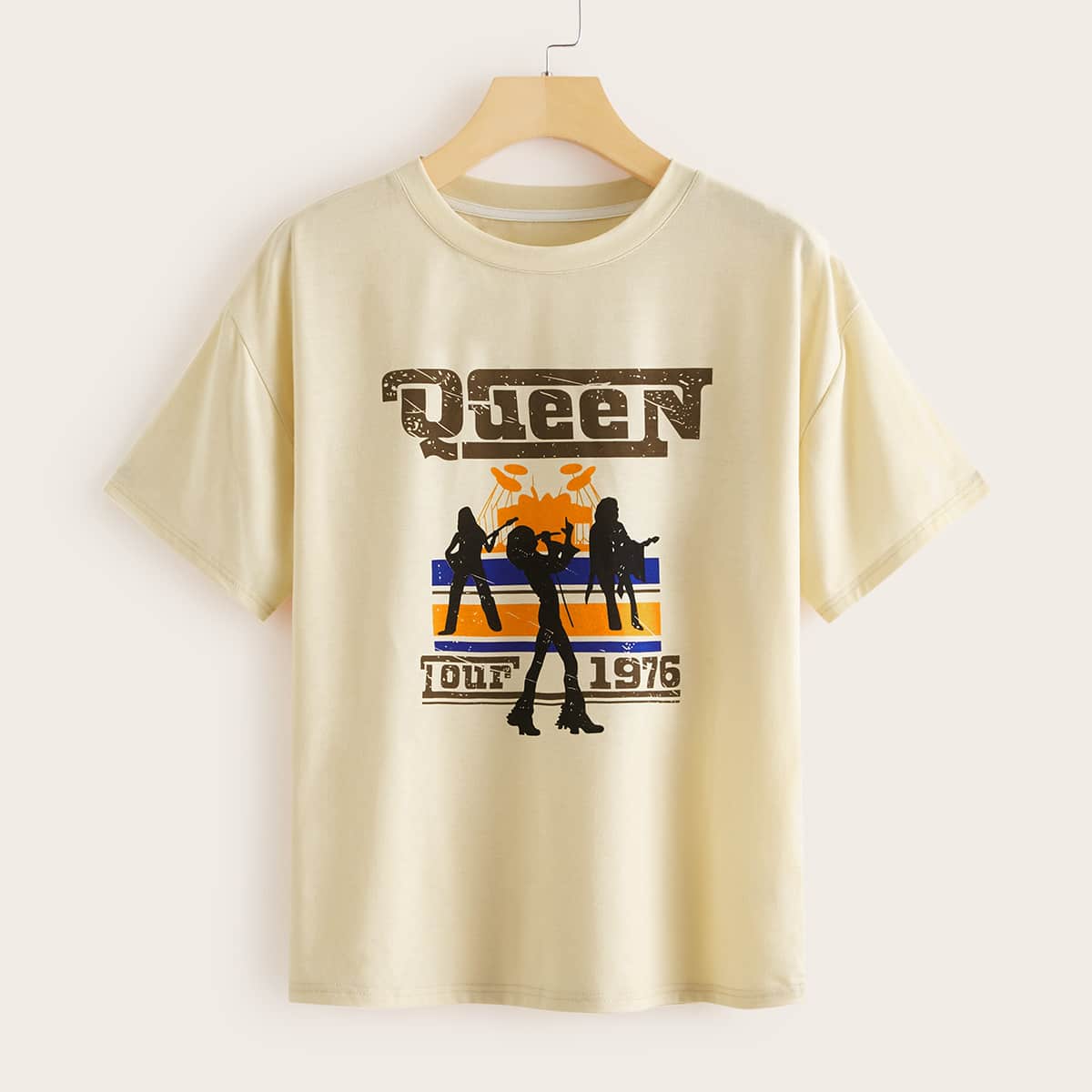 

Letter & Figure Graphic Tee, Beige