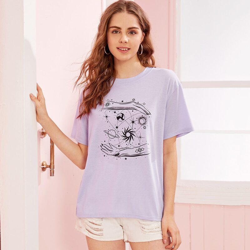 

Galaxy Graphic Purple Tee