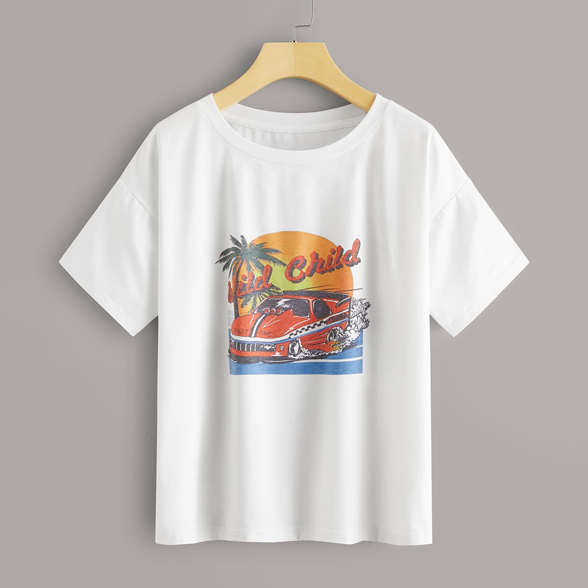 

Car Graphic White Tee