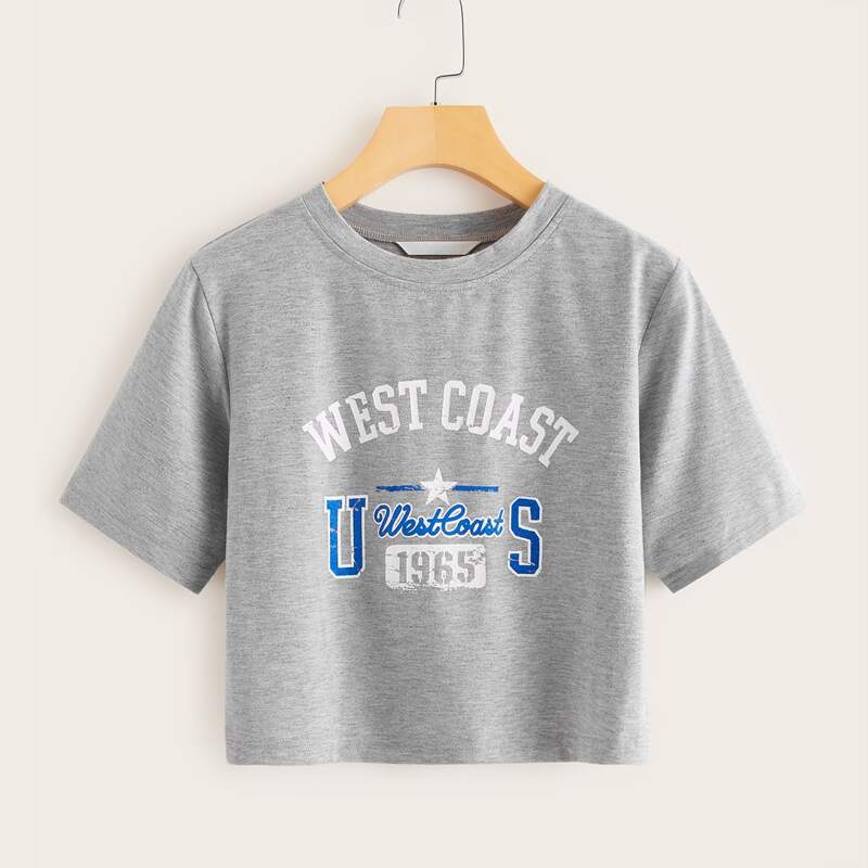 

Letter Graphic Grey Tee