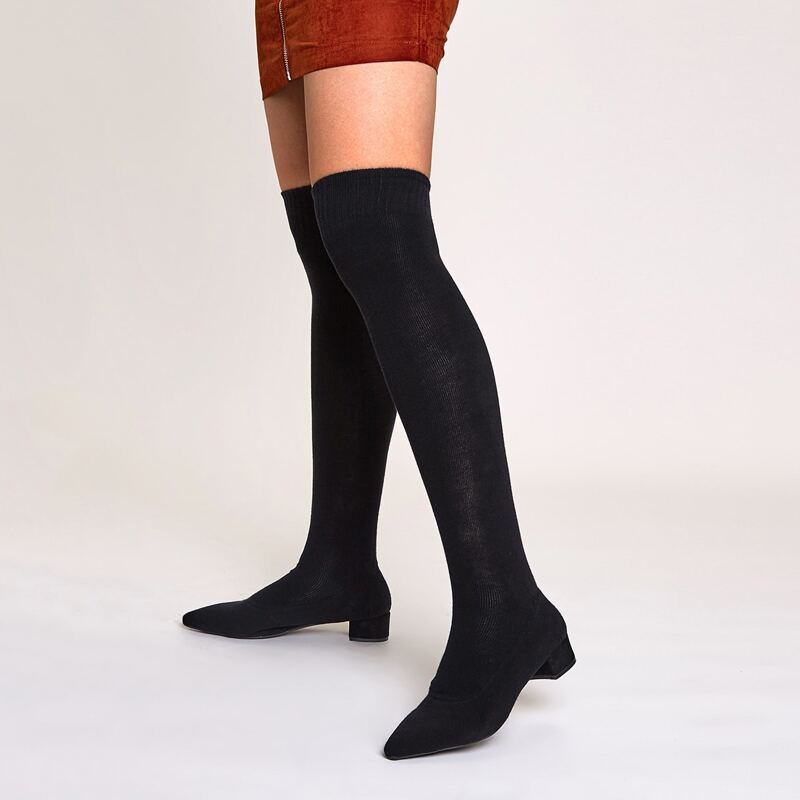 

Over The Knee Sock Boots, Black