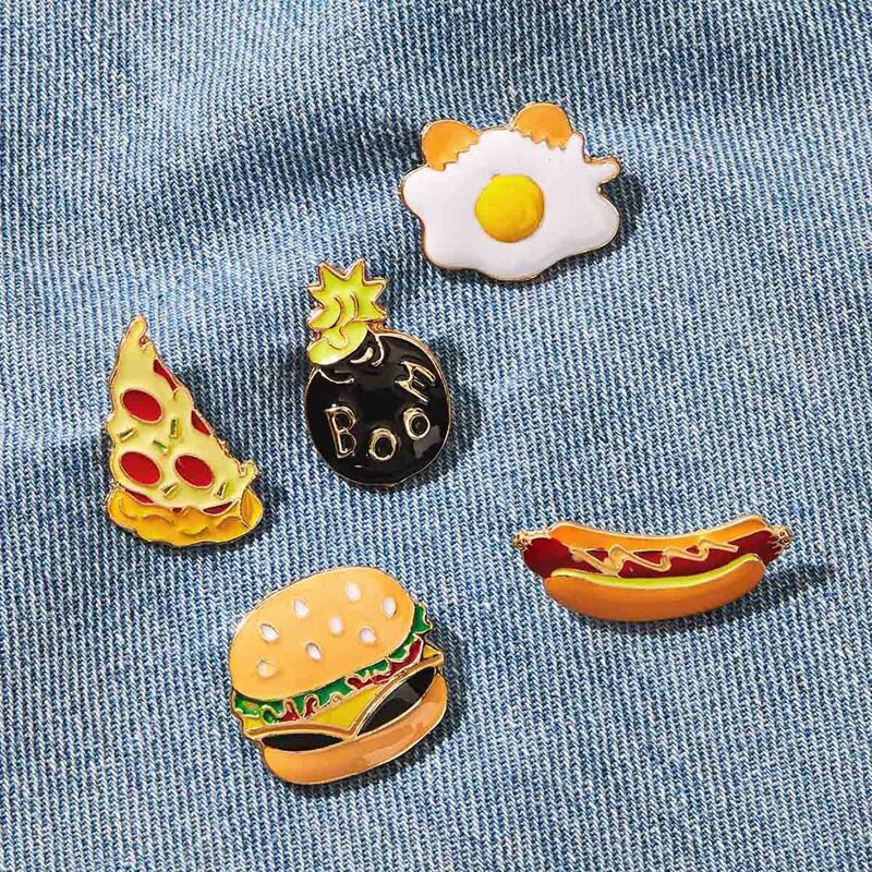 

5pcs Food Design Brooch Set, Multicolor
