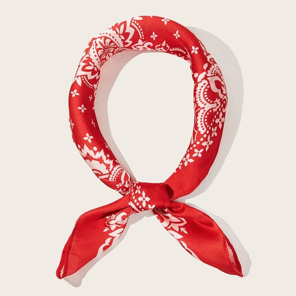 

Бандана с узором цветка, Красный