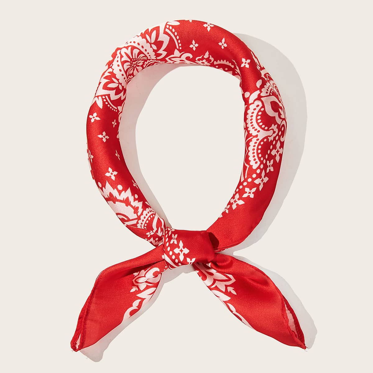 

Paisley & Flower Pattern Bandana, Red
