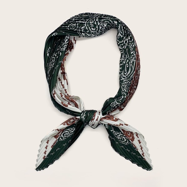 

Пейсли Pattern плиссированные бандана, Зелёные