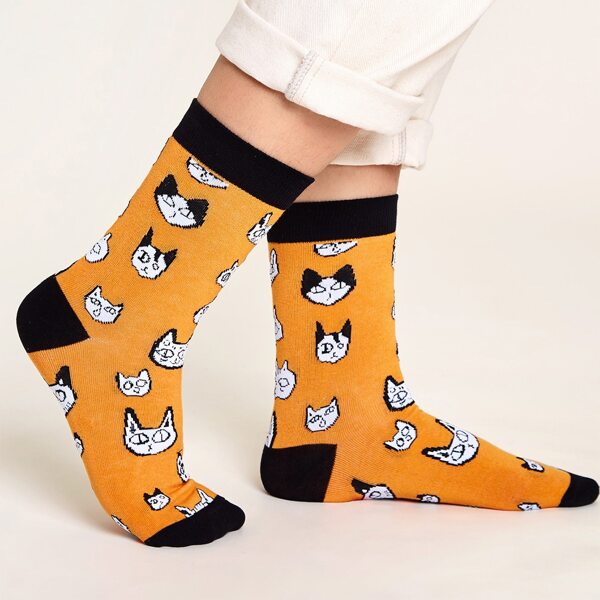 

1pair мультфильм графические носки, Жёлтые