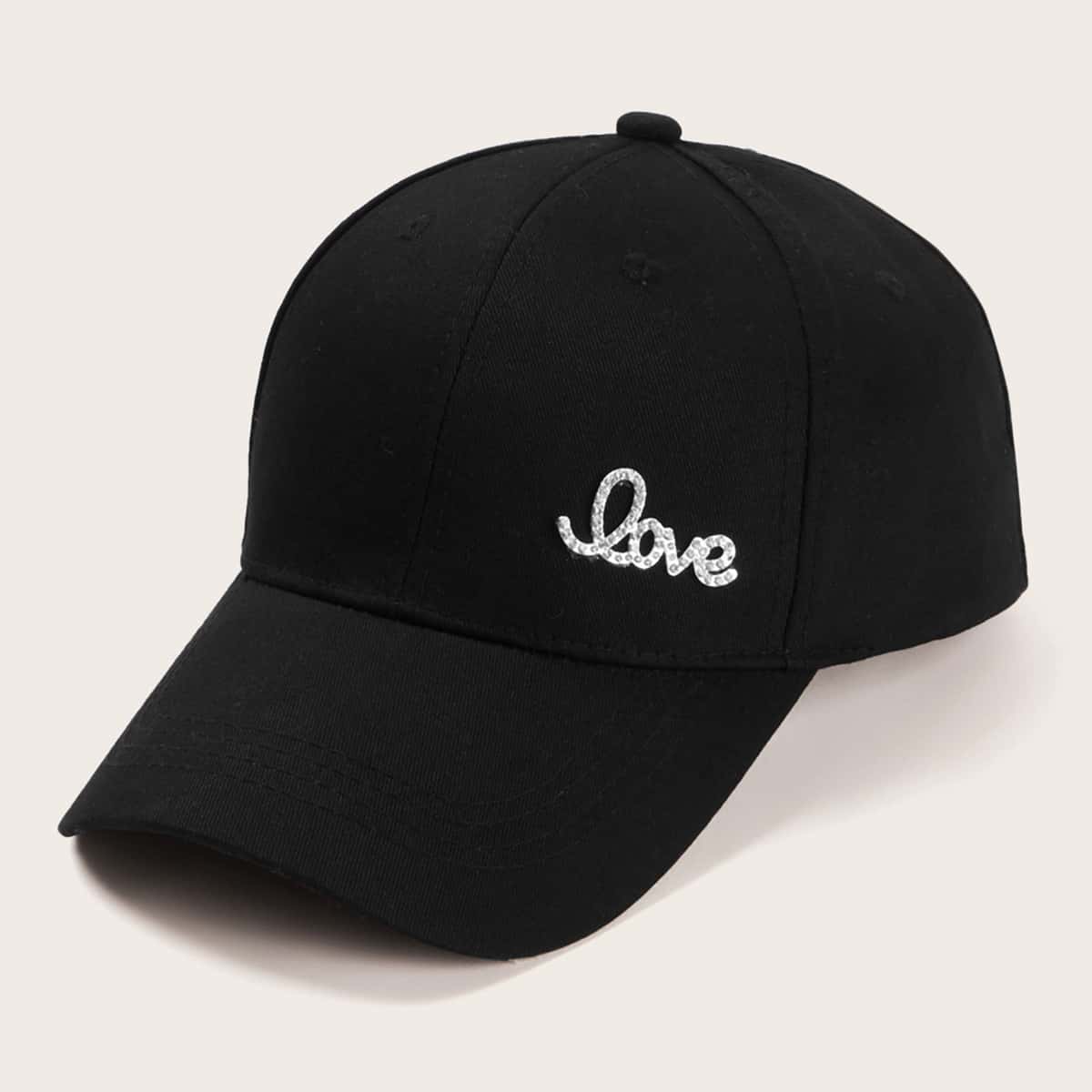 

Letter Graphic Baseball Cap, Black