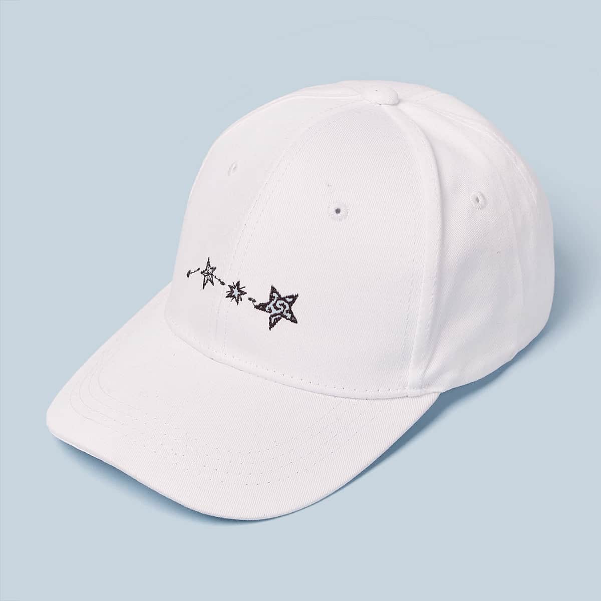 

Star Embroidery Baseball Cap, White