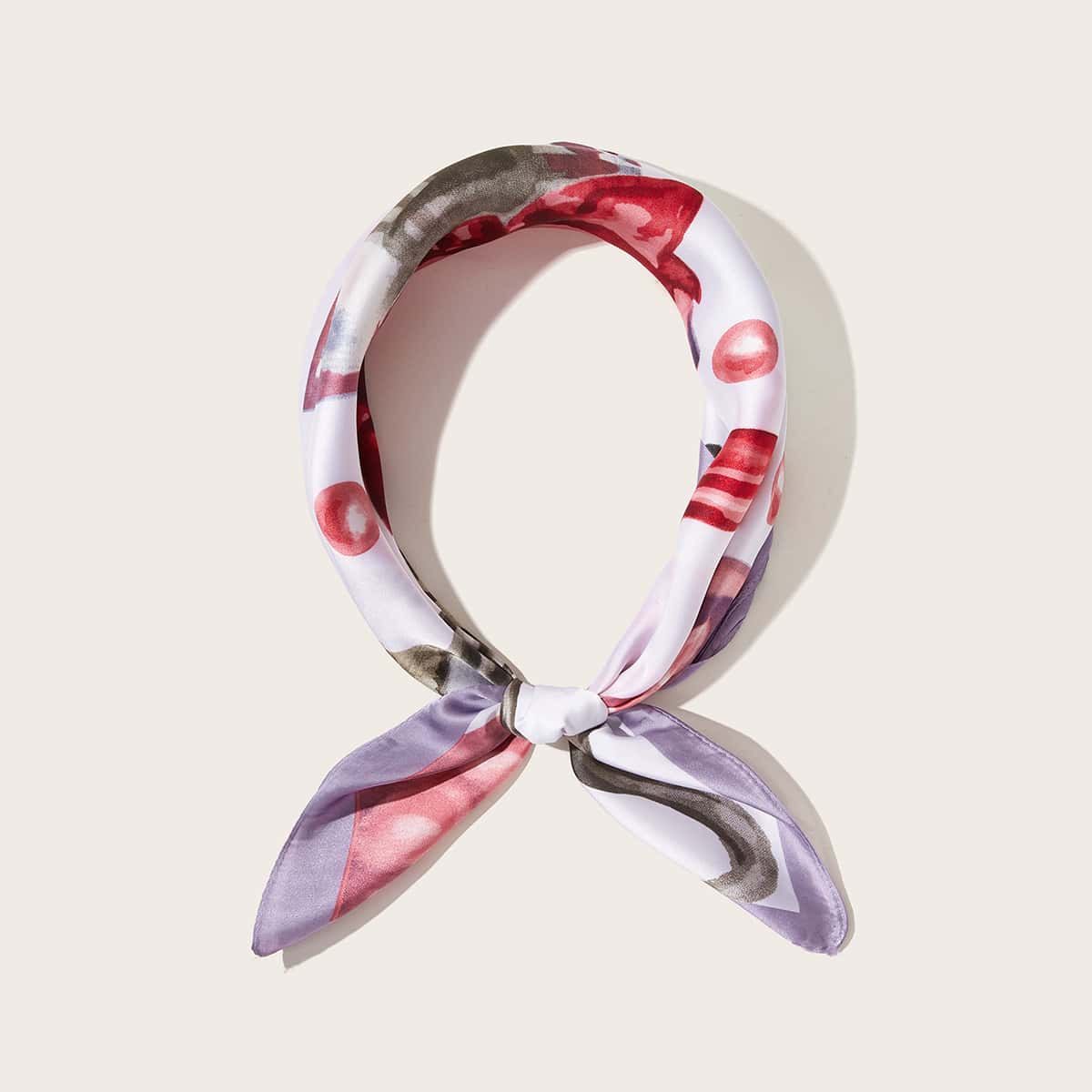 

Makeup Brush & Lipstick Pattern Bandana, Multicolor