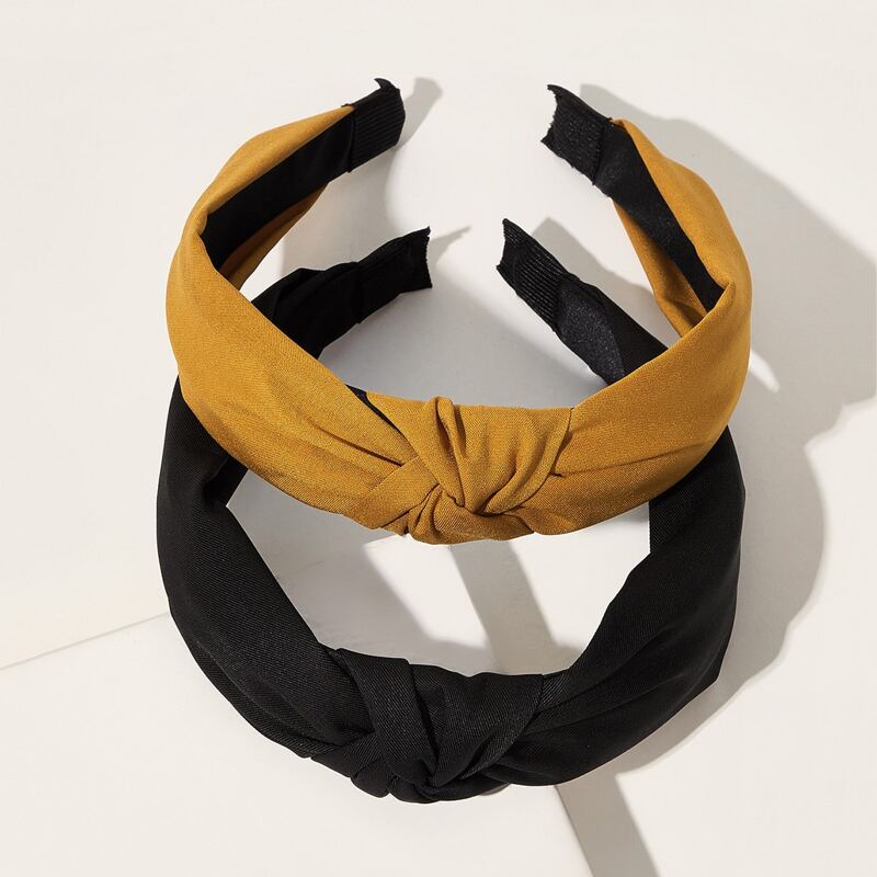 

2pcs Knot Decor Hair Hoop, Multicolor