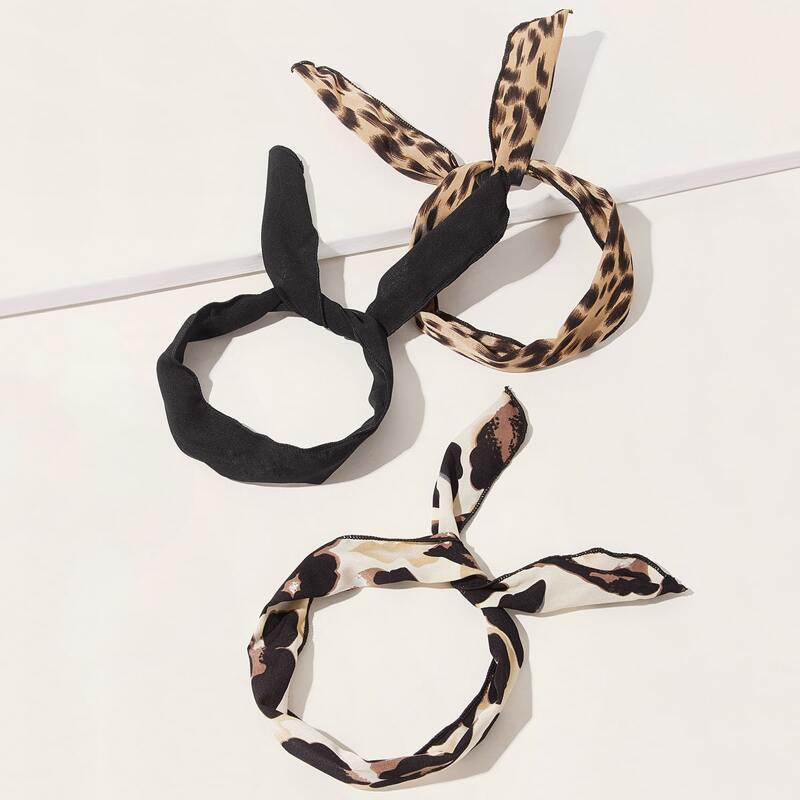 

3pcs Leopard Pattern Headband, Multicolor