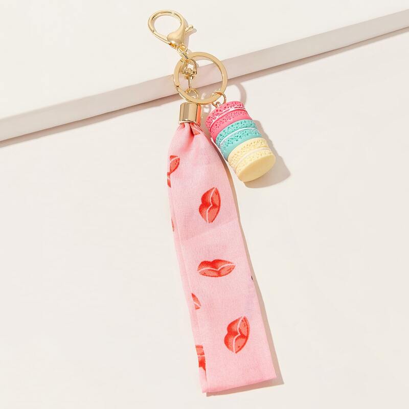 

Macaron & Scrunchie Charm Key Chain, Multicolor
