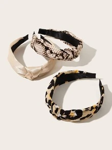 3 件装豹纹 & 蛇皮图案结饰发箍 - 彩色 - 查看 2