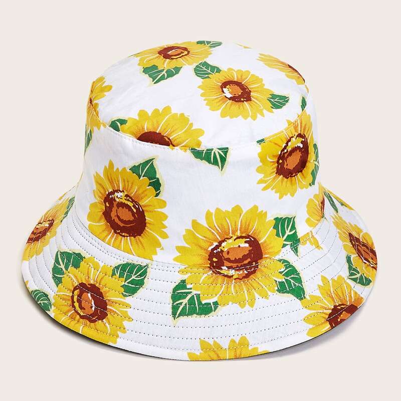 

Sunflower Print Bucket Hat, Multicolor