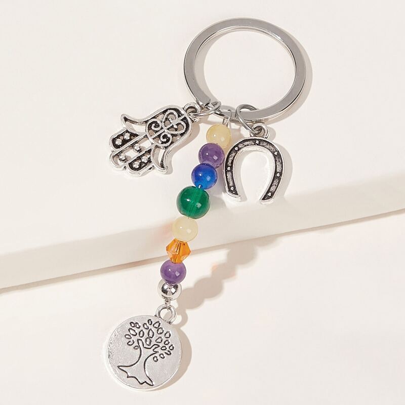 

Hand & U Charm Keychain, Multicolor