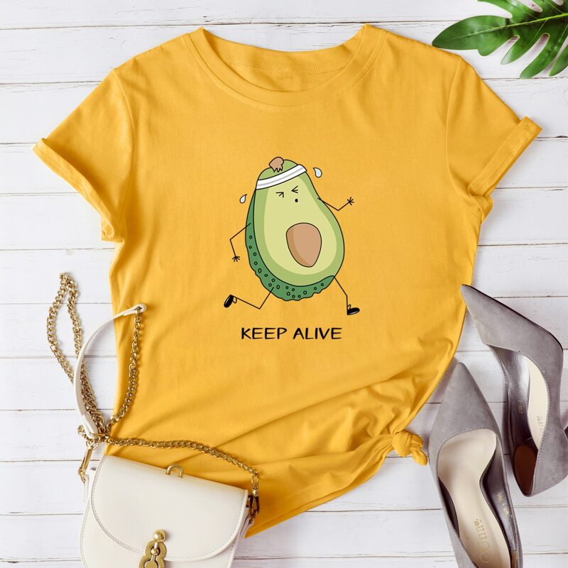 

Letter & Cartoon Graphic Tee, Yellow