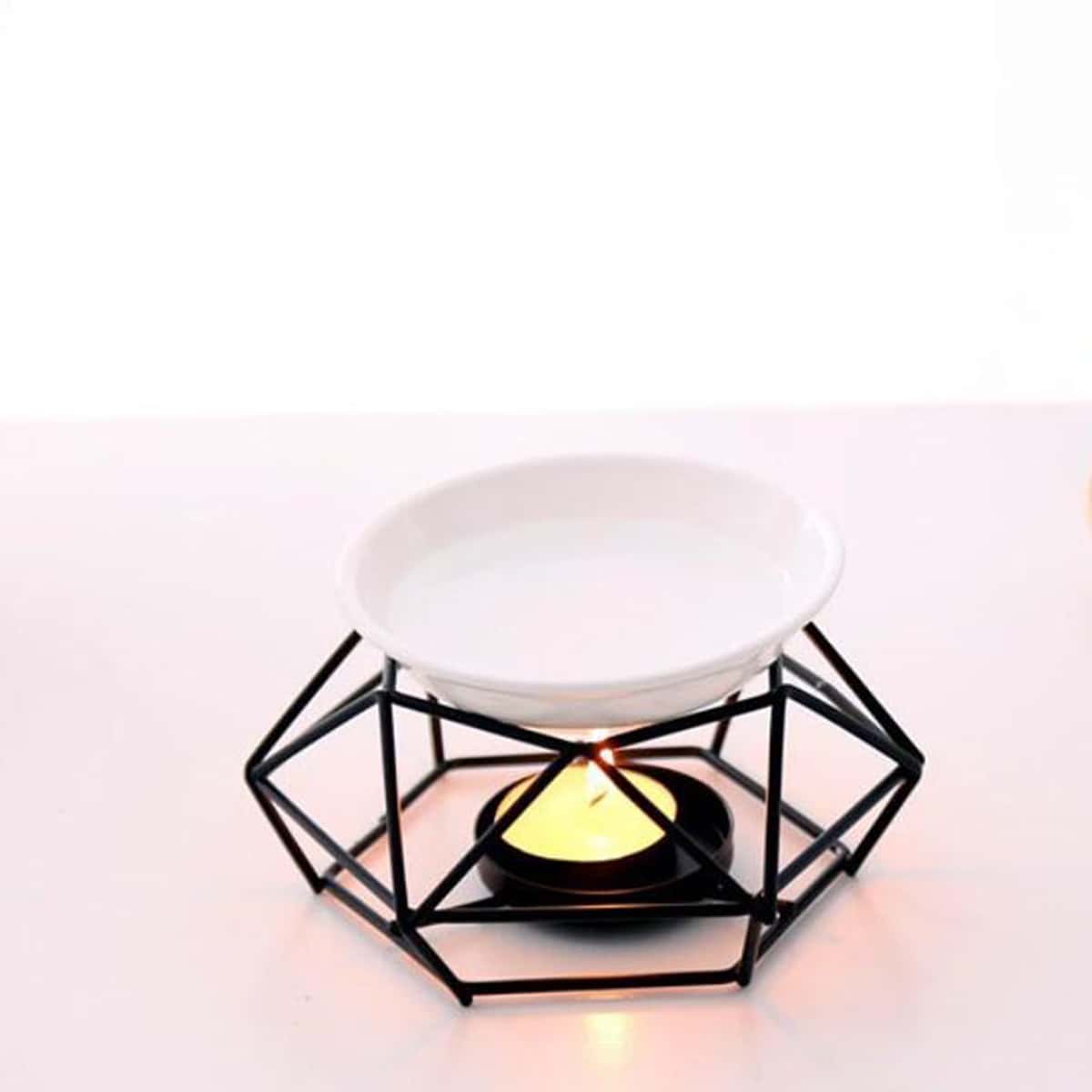 

1pc Simple Geometric Iron Incense Burner