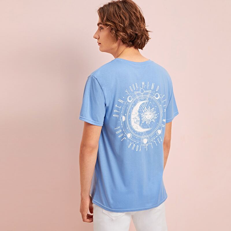 

Guys Sun & Moon Graphic Tee, Blue