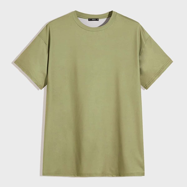 

Men Slogan and Floral Print Back Top, Army green