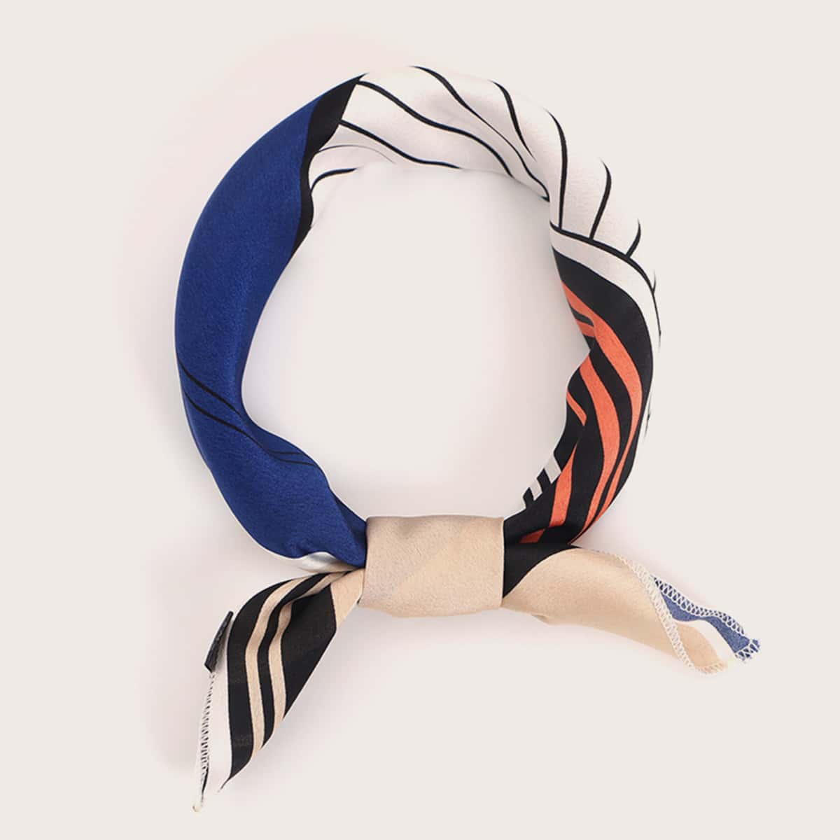 

Striped Pattern Bandana, Multicolor