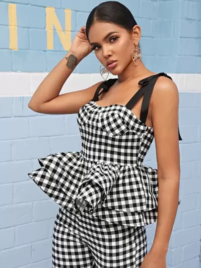 gingham bustier top